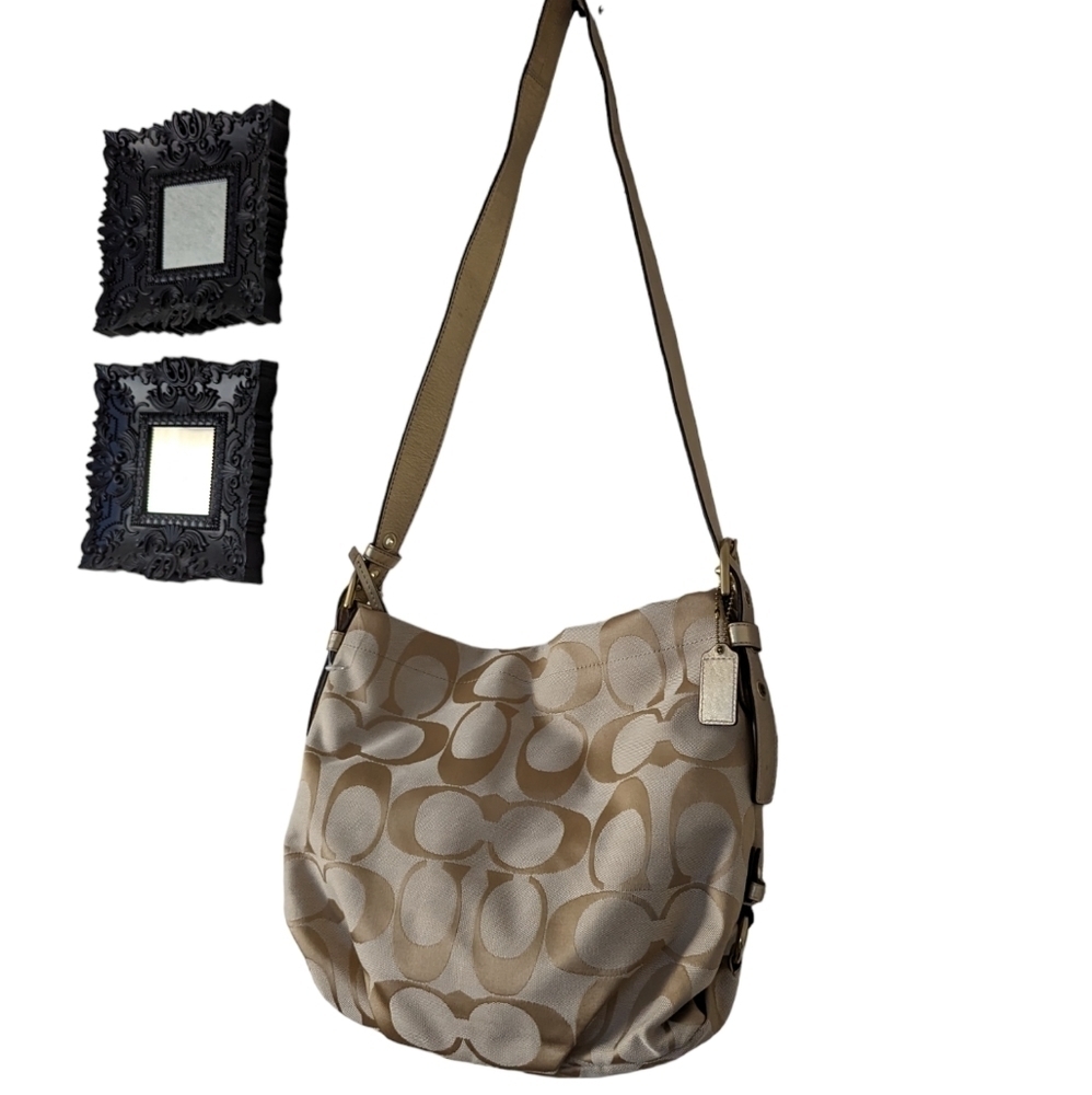Coach F15067 Soho Signature Crossbody Shoulder Bag Khaki Gold - Picture 7 of 16